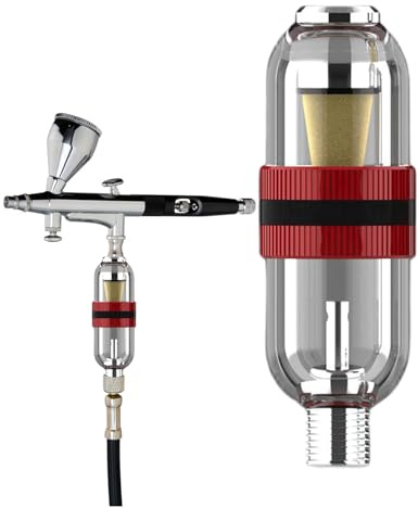Mini à air pour aérographe – Manomètre régulateur de pression, piège à eau à membrane, kit d'humidité, connecteur de tuyau, outil accessoire de nettoyage | à air pour aérographe avec rég