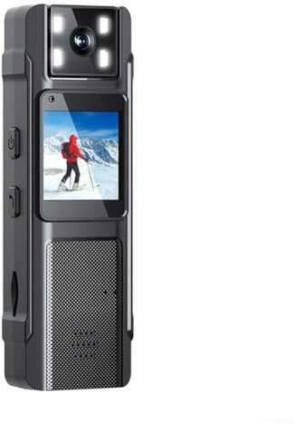 Caméra d'action, enregistreur audio HD avec objectif rotatif à écran à clipser pour enregistrement de conférence en plein air
