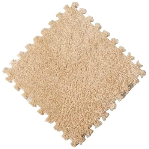 Alfombra de Felpa Suave 10 Uds. Alfombra de Rompecabezas Felpa Suave Alfombra Suelo entrelazada 30 * 30 * 1CM cálida Azulejos Ejercicio(Color 5)