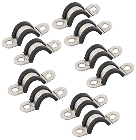 sourcing map 10Stk.13mm Durchmesser Gummi ausgekleidet U-Form Edelstahl Rohrschelle Klemmkabel de