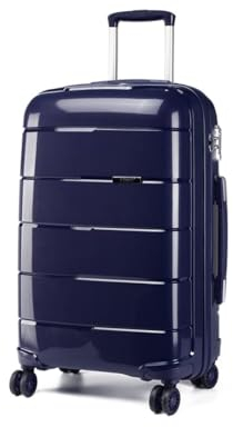 KONO Hartschalenkoffer Groß Leicht Koffer Trolley Reisekoffer mit 4 Rollen TSA Schloss und YKK Reißverlüsse, Polypropylen Rollkoffer für Business Reise Schule (Dunkelblau, XL (74cm - 105L))