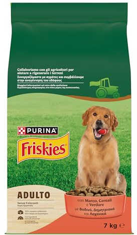 PURINA FRISKIES® Adulto crocchette per cani con Manzo e Verdure. 1 Confezione da 7 kg