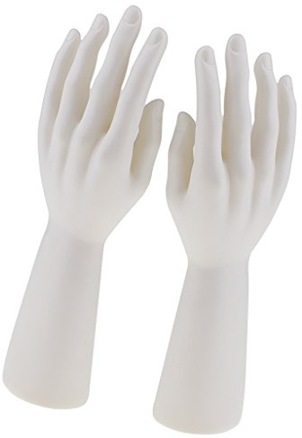 Baoblaze Dekohand, Schmuckhand, Schmuckhalter, Schaufensterpuppe Hände 1 Paar , Weiß