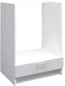 JD Greta Kitchen Base Oven Cabinet – 600mm – Base Kitchen Oven Unit (Without Worktop) - White Gloss