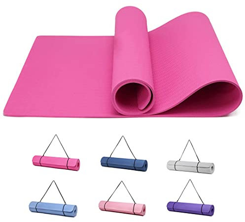 Good Nite Tapis de gymnastique - Antidérapant - Pour le sport, le gymnase, le Pilates - Avec sangle de transport - 183 x 61 x 0,6 cm (Prune)