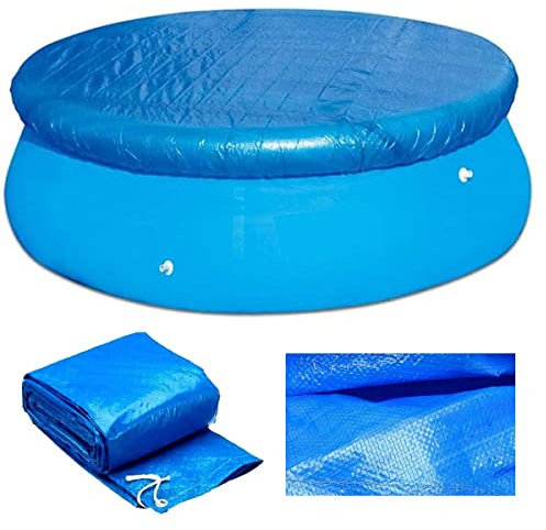 MIOKY Runde Poolabdeckungen für 305 cm runde Easy Set Aufblasbare Schwimmbecken,Langlebige PE-Plane Staubdicht Regenfest für Garten Draussen Familie Oberirdische Abdeckungen für Runde Pools