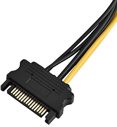 Akozon Adattatore Alimentazione SATA a PCI-E 8 Pin - Cavo 15 Pin Masculino per Schede Video