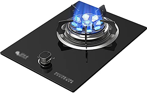 IBOWZ Tables de Cuisson à Gaz Cuisinière à gaz intégrée,Cuisinière à Table de Cuisson au GPL/NG,avec Protection Automatique Contre l'extinction et allumage par Impulsion [Classe énergétique A+]