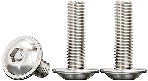 Drenky M8 Schrauben Edelstahl,Linsenkopf Schrauben mit Flansch und Innensechsrund M8x20mm Flanschschrauben Rostfrei Edelstahl A2 V2A Gewindeschrauben Vollgewinde,10 Stück