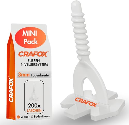 CRAFOX® Kakel Nivelleringssystem Tillbehör | 250x Gängstavar 3mm Fogbredd | Proffsverktyg för plattsättare | Läggningshjälp Dragstavar | Perfekt kakelsättning utan fogkryss