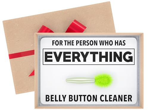 Jergrim Funny Gifts Belly Button Lint Brush, Christmas Gag Gifts for Adults, Men, Women, Boyfriend, Husband, White Elephant, Secret Santa, Prank Gift for Person who has Everything (Green/Kraft)