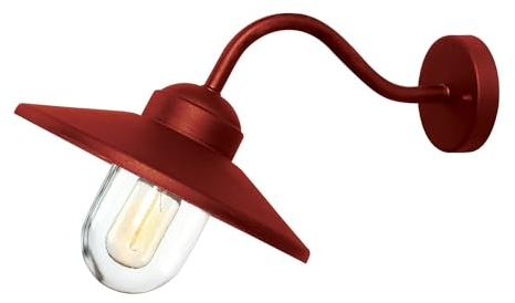 Licht-Erlebnisse Wandlampe außen 304er Edelstahl Glas IP44 Rot Maritim Skandinavisch E27 Außenleuchte Garten Wandleuchte Haus Hof