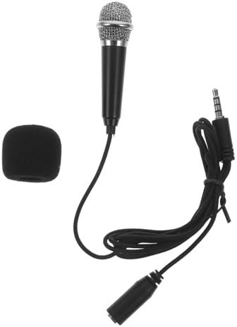 ibasenice Mikrofon Schwarz Tragbares aus Kleiner Magnesium in Aluminium Aufnahmemikrofon Praktische für Legierung Mikrofonstütze Handy zum Podcasting und Aufnehmen