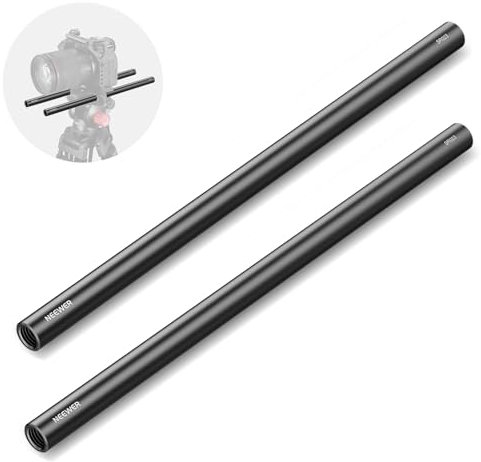 NEEWER 15mm Rod (12/30cm Long, 2 Pack), Aluminum Alloy Extendable 15mm Extension Rods for 15mm LWS Rod Rail System Shoulder Rig Video Rig Baseplate, SR023