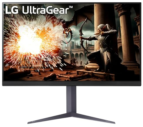 LG UltraGear Gaming Monitor 32GS75Q - QHD 1440p IPS 32 inch, 180Hz, 1ms, AMD FreeSync, DisplayHDR 400, Height-Tilt-Pivot Adjustment, DisplayPort, HDMI, Black