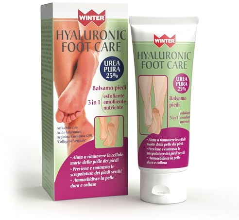 Balsamo Piedi Winter - Crema Piedi Secchi Screpolati con Collagene e Acido Ialuronico, Arginina e Urea Pura al 25% – Crema Talloni Screpolati con Tagli 75ml | Riduce le Callosità con Delicatezza