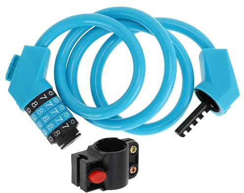 BULLSPANN Universelles Sicherheits-Fahrradschloss 110cm, Rücksetzbares Kettenglied-Fahrradschloss mit 5-stelligem Code-Kombinationsschloss für Rennrad Mountainbike Elektrofahrrad, Blau