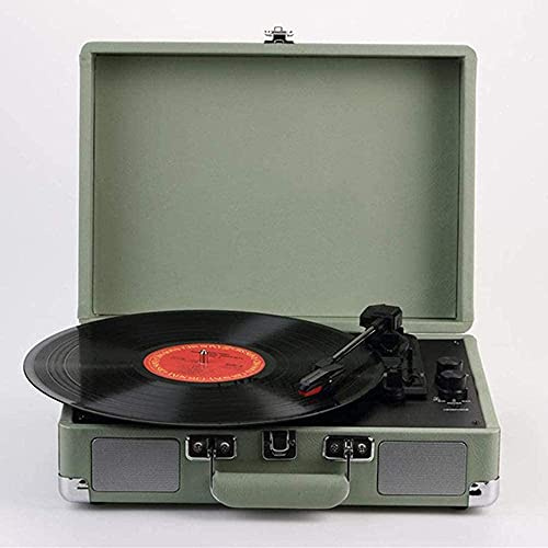 JFNHUTL Gramophone, Tourne-Disque, Platine Vinyle, Valise Portable avec Haut-Parleur stéréo Bluetooth à 3 Vitesses, Prend en Charge la Sortie USB/RCA/Prise Casque, B