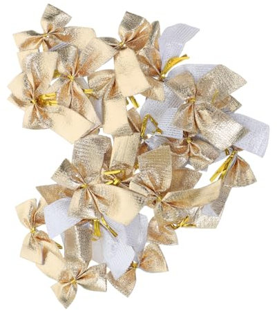 Cabilock Weihnachtsschleifen 5,5cm Gold Glitzer Dekorative Baumschleifen 24 Stück Für Weihnachtsbaum Basteln Selbstgemacht Partyornament