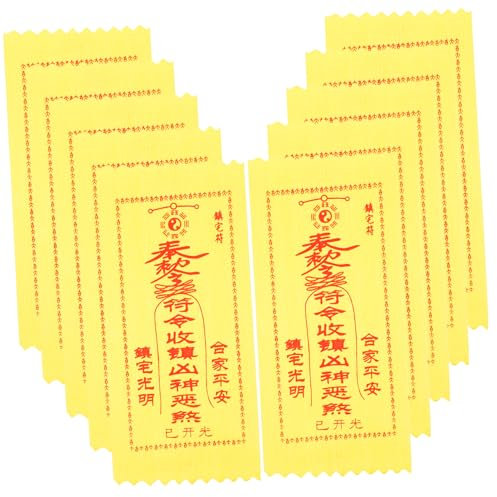 Veemoon 100stücke Gelbes Satin-amulett Traditionelles Chinesisches Segens-tuch Für Türdekoration Sicherheits-amulett Mit Feiner Ausführung Feng Shui Haushaltsplakette Für Glück Und Schutz