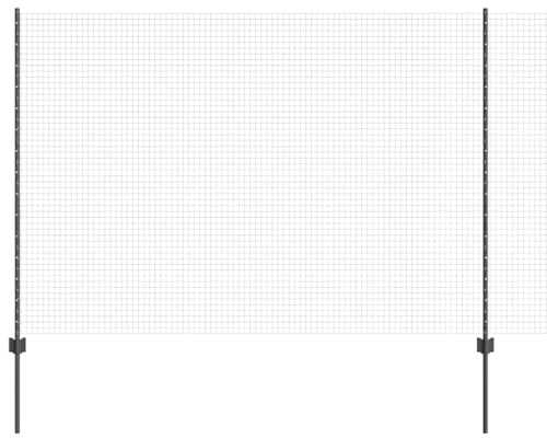 vidaXL Stängsel med stolpe Grå 1,5 x 25 m Stål, Justerbar utomhusavskiljare, modern trädgårdsgrind, hållbar avdelare, mångsidig privacypartition för bakgårdar