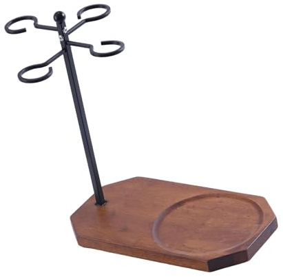 Portabicchieri da vino elegante e moderno con 4 ganci e vassoio, salvaspazio, invertito per un facile accesso ai bicchieri da vino, accessorio perfetto per bar