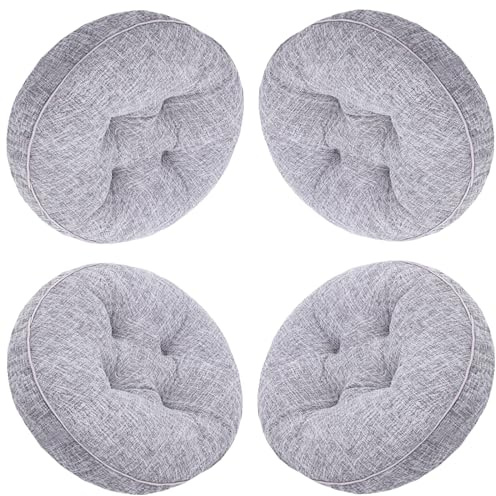 Set of 4 Round Cushions for Dining Chairs 40x40/45x45cm Comfortable Upholstered Seat Pads for Indoor & Outdoor Use - Kitchen Garden Office Living Room Decor