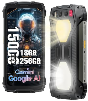 CHANDUELEC BV7300 NFC Android 14 Phone 18GB (6+12) +256GB Dual Camping Lights Smartphone Rugged Helio G81 Octa Core 15000mAh