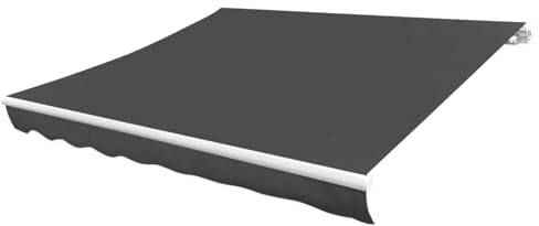 Gecheer Tendone Parasole in Tela, telo parasole 350x250 cm in tessuto poliestere antracite con protezione UV, mantovana inclusa, per patio terrazzi e giardini