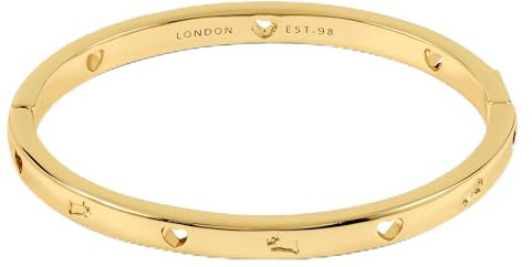 RADLEY Womens 18ct Pale Gold Plated Cut Out Heart & Dog Bangle