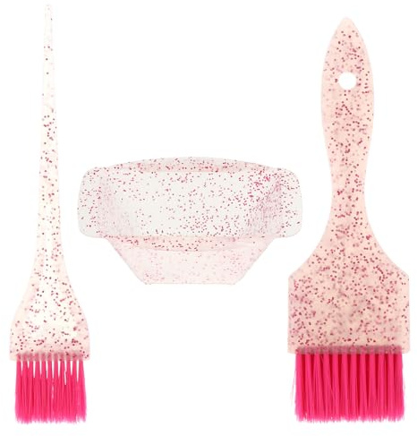Amosfun Bol de Teinture Capillaire Professionnel 1 Pièce Rose Pinceau Doux à Poils Synthétiques Ergonomique, Ensemble Accessoire de Coiffure pour Salon et Usage Maison, Outil de