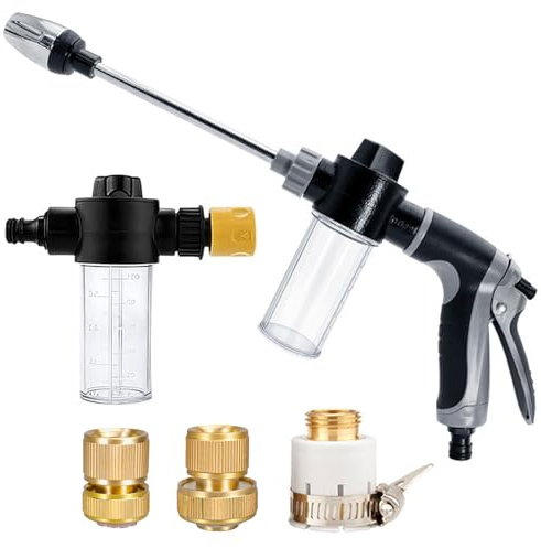 DIANLIANG 5 Stück Power Jet Hochdruckpistole Set Multifunktionaler Powerjet Hochdruckpistole für Gartenschlauch