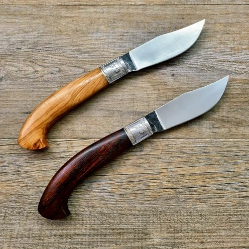 Generico Coltello Arburesa 23 cm, Manico in Legno di Palissandro o Ulivo, Lama in Acciaio Balestra, Stile Tradizionale (Legno d'ulivo)