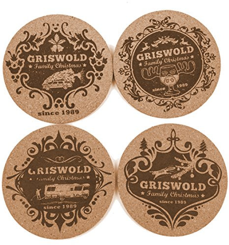 Schöne Bescherung Griswold Family Christmas Kork Untersetzer für Moose Mugs Elchgläser 4er Untersetzer Set 4 Kult Motive