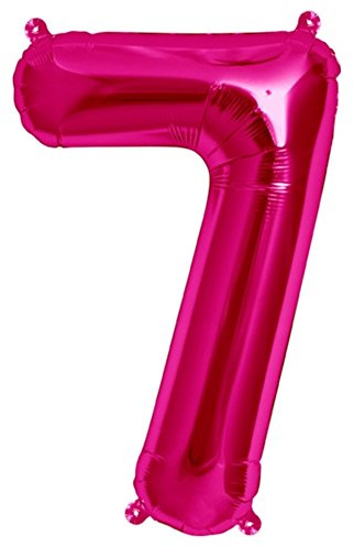 ballonfritz® Ballon Zahl 7 in Pink - XXL 40/102cm - Folienballons für Luft oder Helium als Geburtstag, Jubiläum, Hochzeit oder Abschluss Geschenk, Party Dekoration oder Überraschung