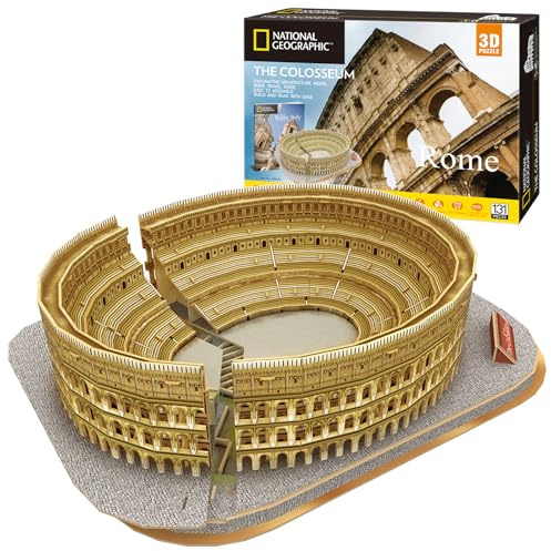 CubicFun Puzzle 3D Colosseo - Modellismo Architettonico per l'Italia Colosseo Romano - Puzzle 3D Regalo per Bambini 8+,131 Pezzi