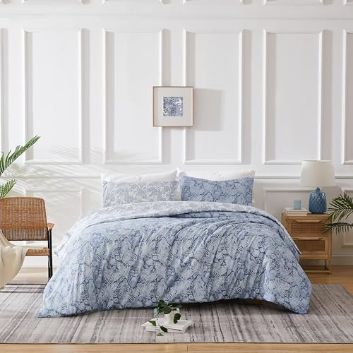 Southshore Fine Living, Inc. Reversible Oversized Paisley Duvet Cover Set, California King Duvet Cover Set, Microfiber Hotel Quality Bedding for Master Bedroom, 2 Pillow Shams - Paisley Blue