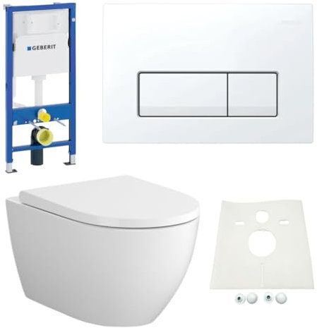 Vorwandelement + Bartolo WC + Drückerplatte + WC-Sitz Delta51 Star