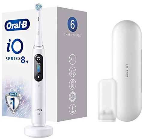 Oral-B Braun iO 8n Elektrische Zahnbürste, Weiß, 1 Stück