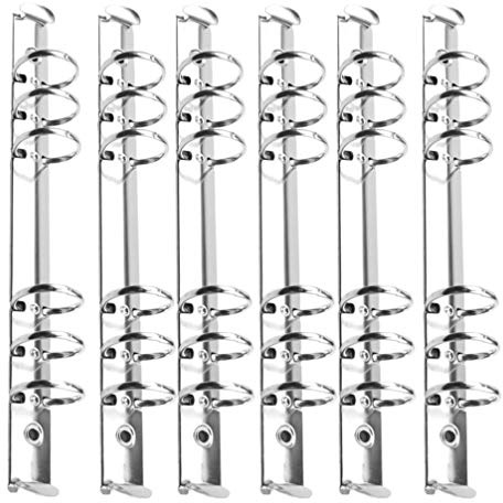 6 Stück Metall Binder Ringe 20Mm Innendurchmesser, A5 6-Loch Ringbuch Mechanismus, Ideal Für Diy Fotoalbum, Scrapbooking, Planer, Loseblatt, Bürobedarf, Silber