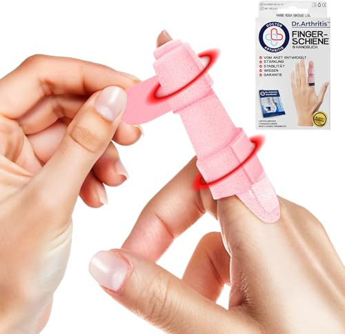 Dr. Arthritis Von Ärzten Entworfen, Fingerbandage, Fingerschiene Kleiner Finger/Mittelfinger/Zeigefinger, Fingerschutz bei Verletzung mit Klammern & Schienen, Pink, L/XL