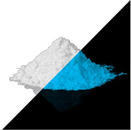 lumentics Pigmento blu ad alte prestazioni – pigmenti colorati luminosi al buio, luce notturna, polvere a incandescenza, pigmento luminoso UV (40 g, 150 µm)