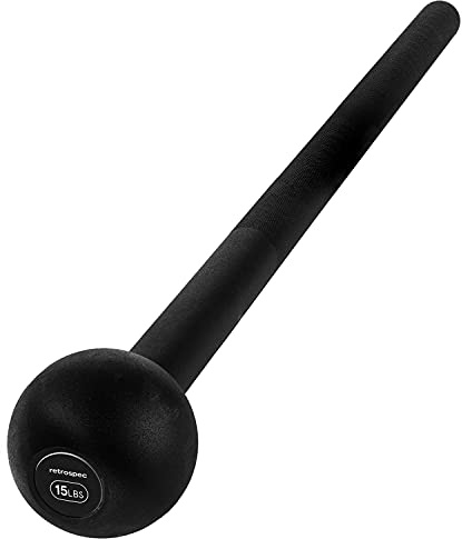 Retrospec Steel Macebell Strength Training Weight Pesas de Entrenamiento de Fuerza, Unisex, Matte Black, 7 kg