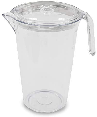 Omada Design Kanne aus unzerbrechlichen Kunststoff mit Deckel und Düse mit Tropfschutz, Fassungsvermögen von 1,85 L, ideal für den Kühlschrank, Spülmaschinenfest, Linea Happy Drink (Trasparent)