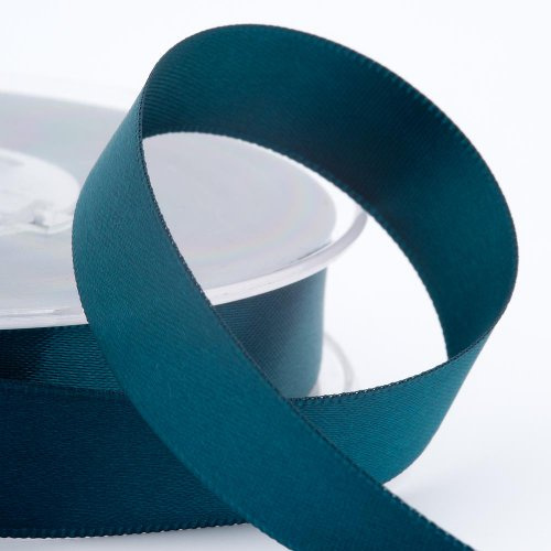 Italian Options Satinband, 10 mm breit x 25 m Rolle, Blaugrün