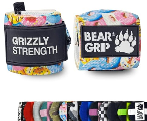 BEAR GRIP Hochwertige strapazierfähige Handgelenkbandagen für Gewichtheben, Bodybuilding, Crossfit, Powerlifting