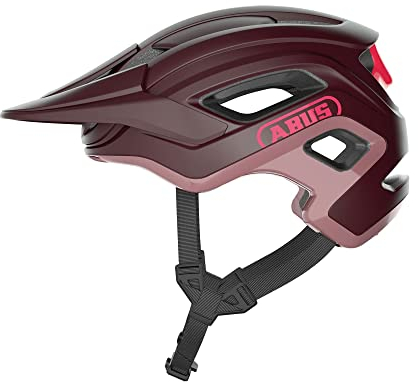 ABUS MTB-Helm Cliffhanger - Fahrradhelm für anspruchsvolle Trails - mit großen Lüftungsöffnungen und TriVider Riemensystem - für Damen und Herren - Dunkelrot, Größe S