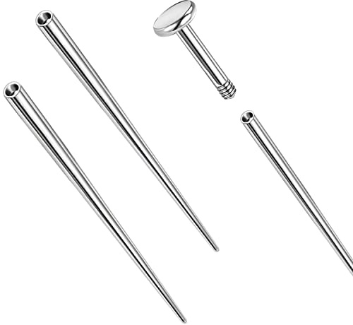 PunkTracker ASTM F136 Kit de piercing en titane 14 g/16 g/18 g pour piercing sans filetage pour tragus, hélix, lèvre, nez, cartilage, boucles d'oreilles, labret, piercing de nez, Métal, Non connu