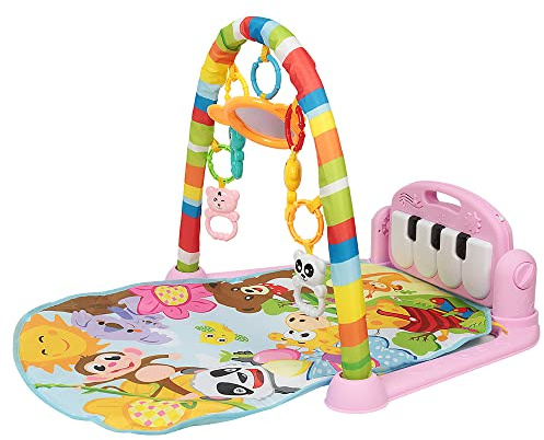 Baby Spielbogen Baby Spieldecke mit Musik & Lichtern ，Pädagogisches Spielzeug für Baby & Kleinkinder 0-24 Monate (Rosa)