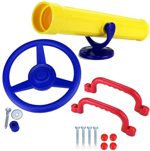 Anschütz XXL Zubehörset für Spielturm Lenkrad + Fernrohr + 2 Handgriffe Sparset Zubehör Set